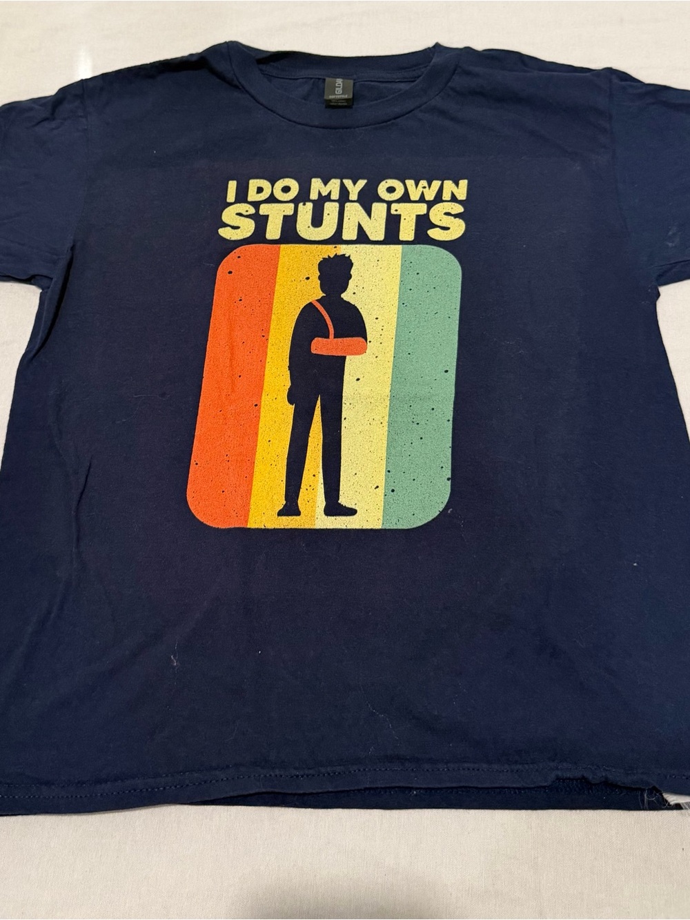 Navy 'I Do My Own Stunts' Graphic Tee